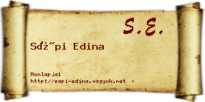 Sápi Edina névjegykártya