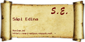 Sápi Edina névjegykártya